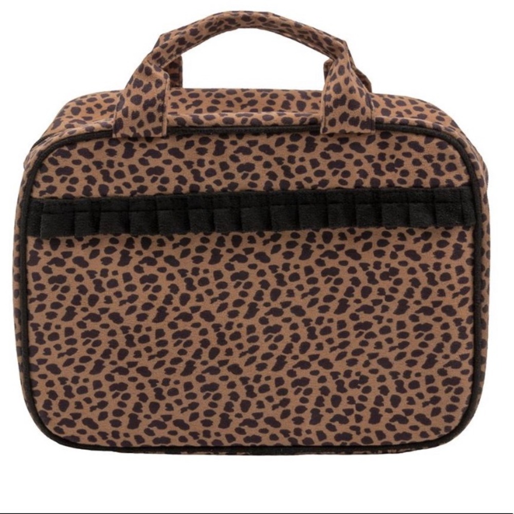 Cheetah print makeup bag
